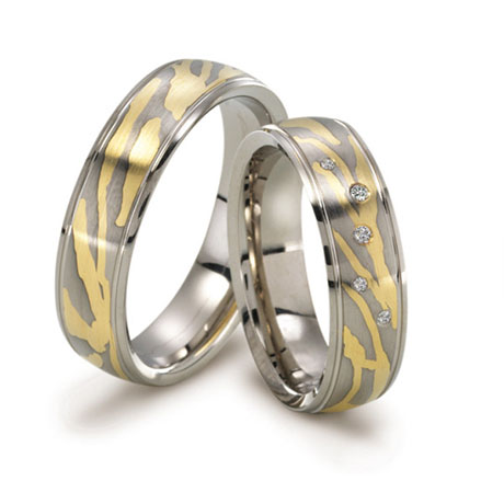 Beispiel Foto eines Mokume-Gane-Traurings